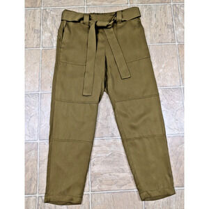 Banana Republic sz S Utility Tencel Jogger Pants olive green & belt 4421